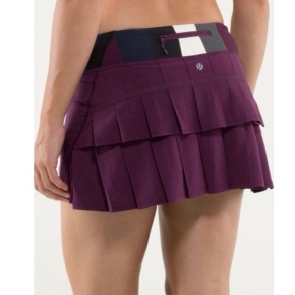Lululemon Pacesetter Skirt Plum/pow Stripe Angel Wing, Size 10 Tall - Picture 2 of 6
